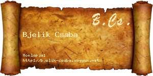 Bjelik Csaba névjegykártya